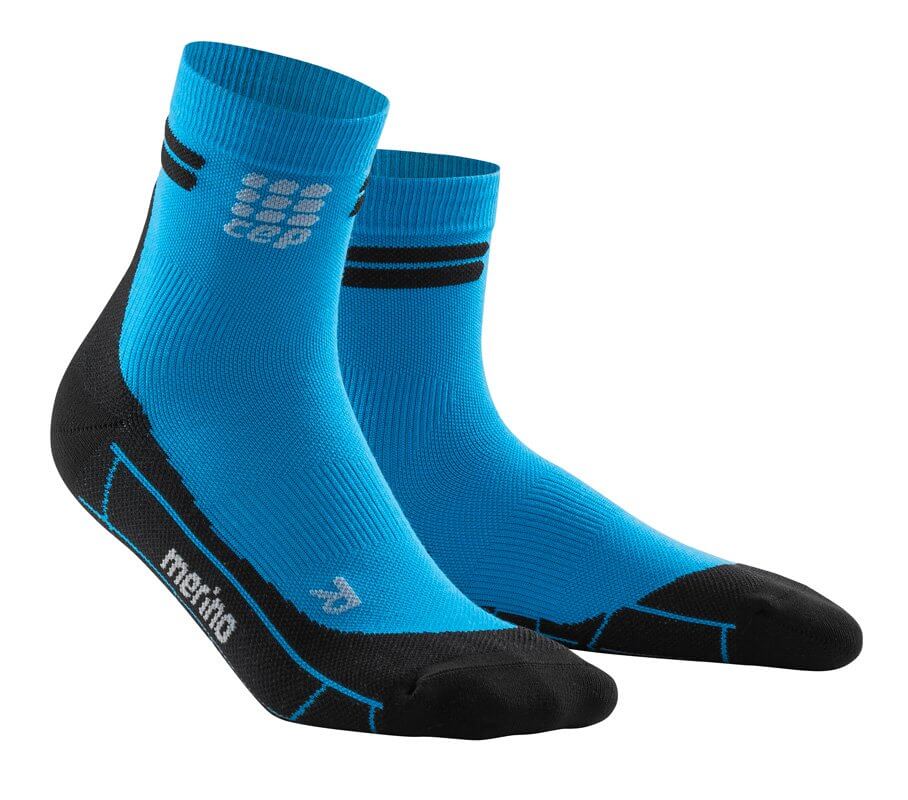 Ponožky CEP Běžecké  kotníkové ponožky merino dámské elektrická modř / černá