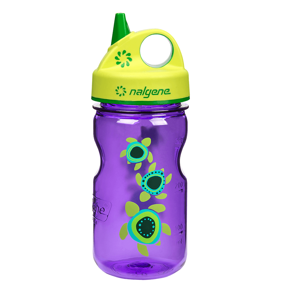 Detská fľaša na pitie Nalgene Grip&#39;n Gulp PurpleTurtle2182-2112