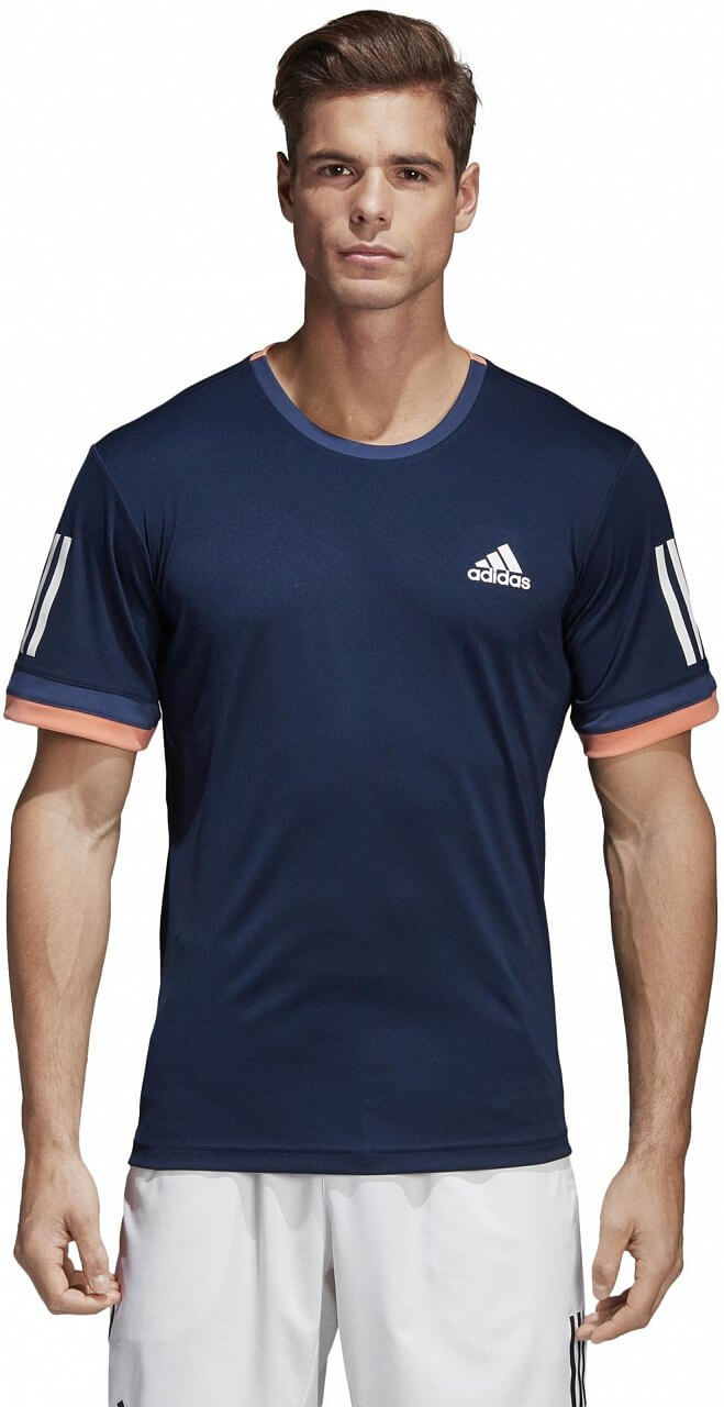 Pánske tenisové tričko adidas Club 3 Stripes Tee