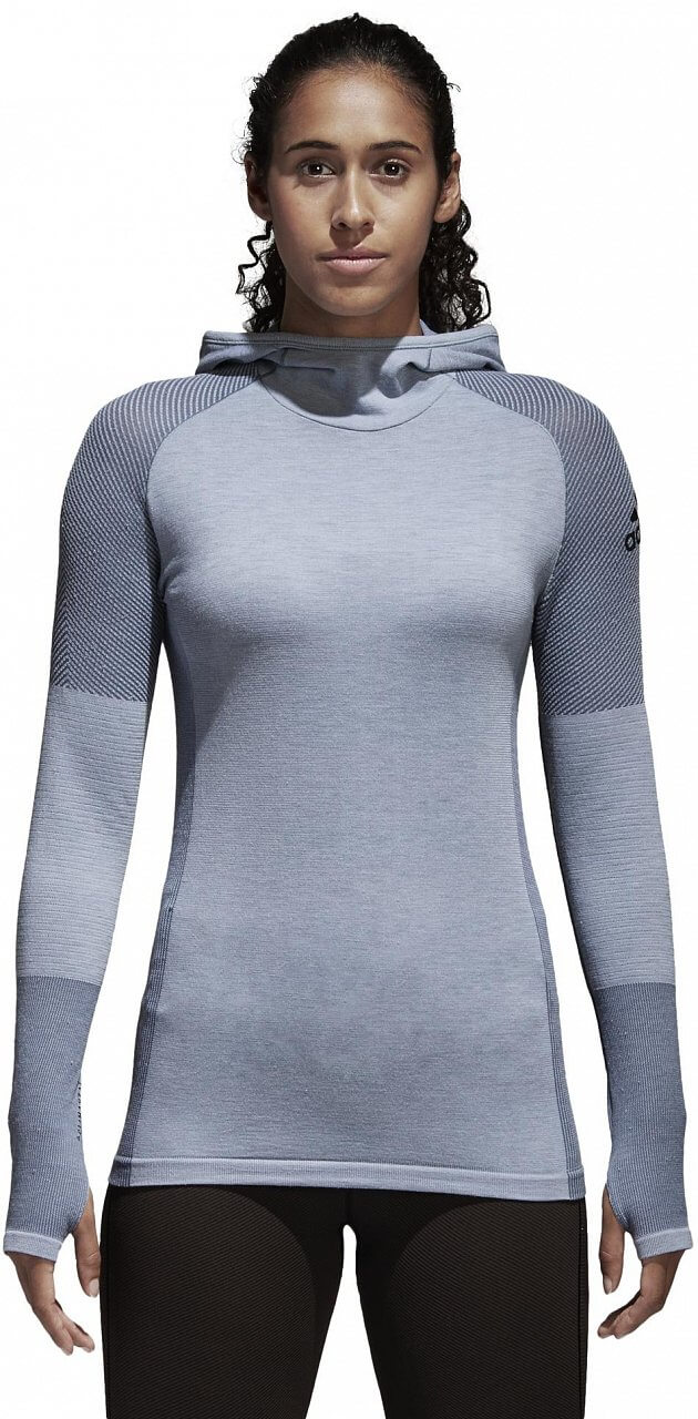 Pánské běžecké tričko adidas Climaheat Primeknit Long Sleeve Hoody Women
