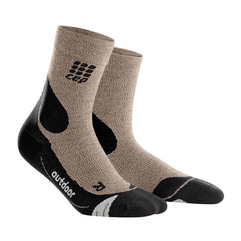 Ponožky CEP Outdoorové ponožky MERINO dámské II světlá písková / černá