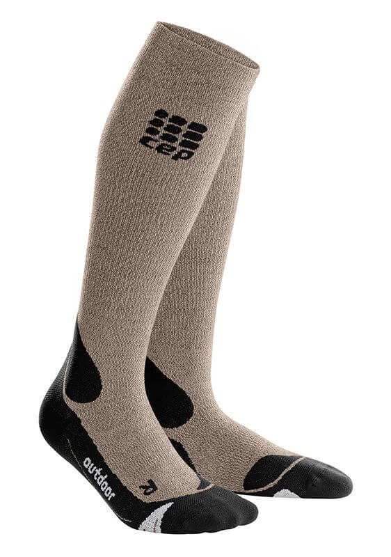 Ponožky CEP Outdoorové podkolenky MERINO pánské III světlá písková / černá