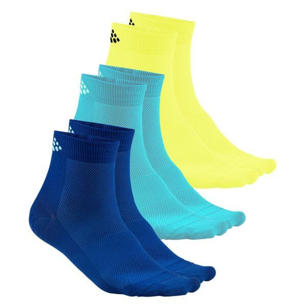 Unisex sporotvní ponožky Craft Ponožky Mid 3-pack modrá