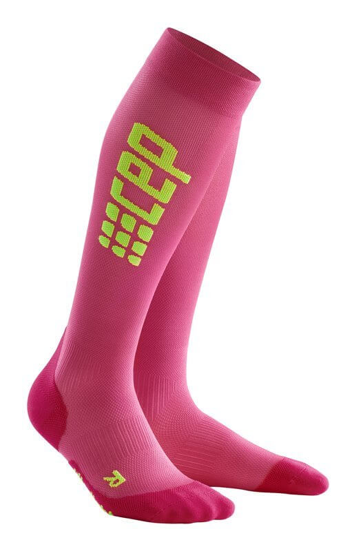 Ponožky CEP Běžecké podkolenky ULTRALIGHT dámské růžová / zelená