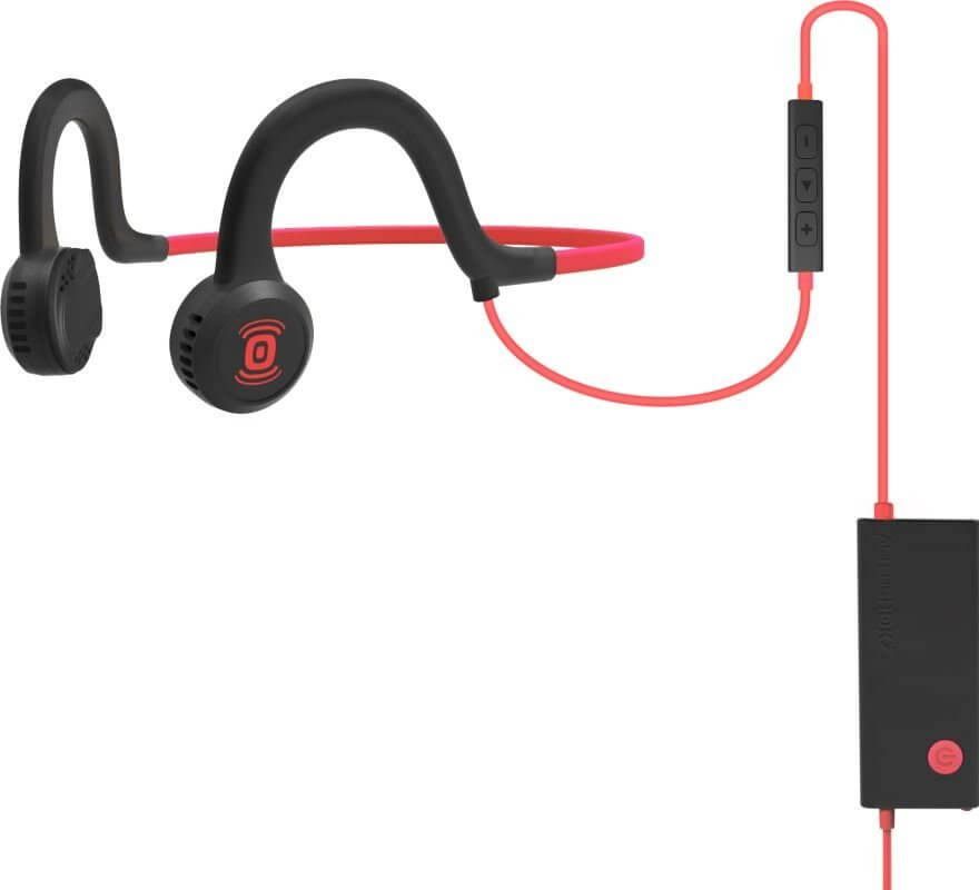Športové slúchadlá pred uši AfterShokz Sportz Titanium Mic červená