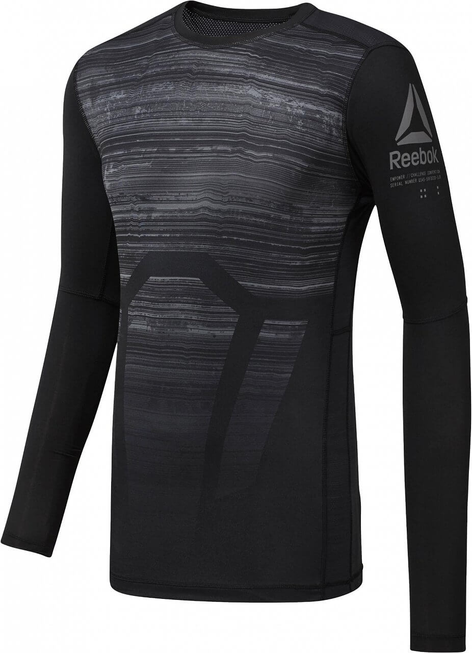 Pánske športové tričko Reebok ActivChill Long Sleeve Compression Tee AOP