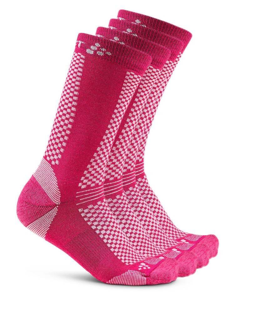 Ponožky Craft Ponožky Warm 2-pack růžová