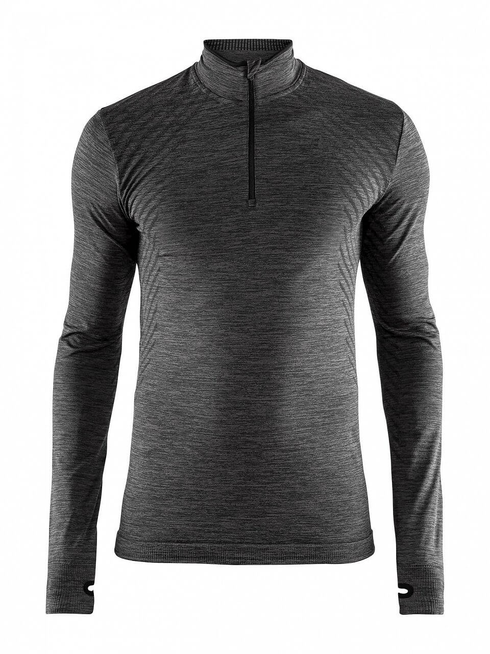 T-Shirts Craft Triko Fuseknit Comfort Zip tmavě šedá