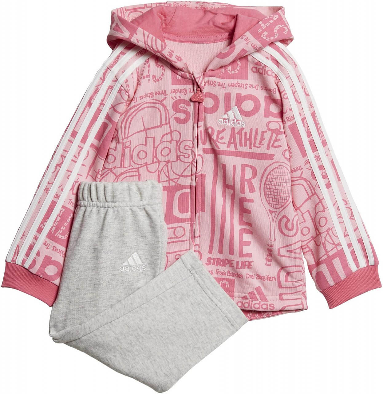 Melegítőfelső adidas Infant Graphic Full Zip Hooded Jogger Fleece