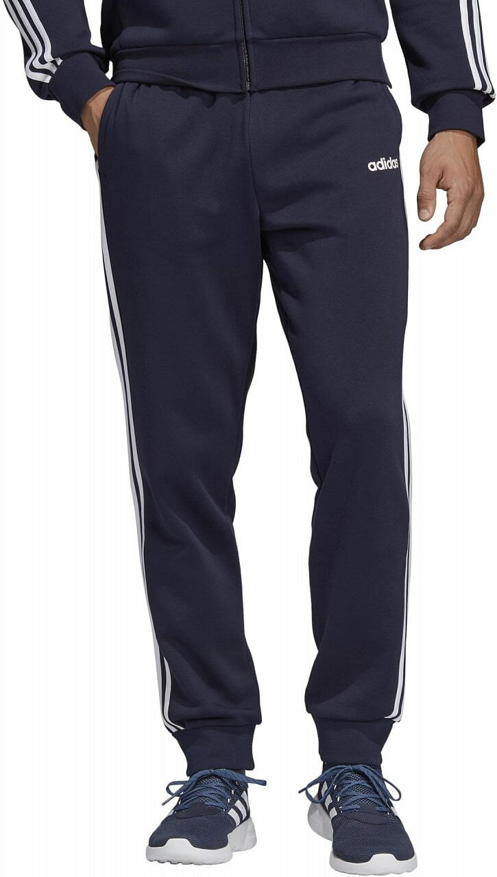 Pánske športové nohavice adidas Essentials 3S Tapered Pant Fleece Cuffed