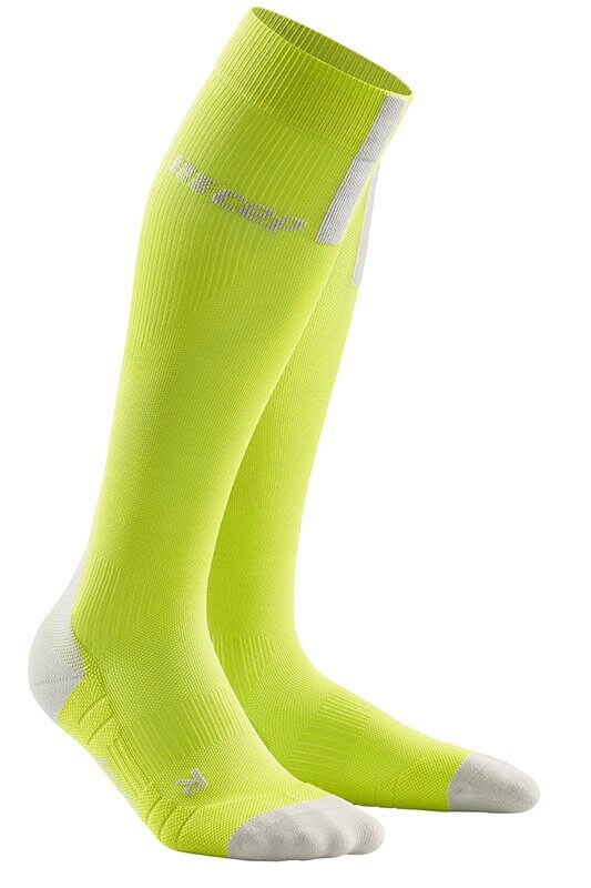 Pánske bežecké ponožky CEP Běžecké podkolenky 3.0 pánské limetková / světle šedá