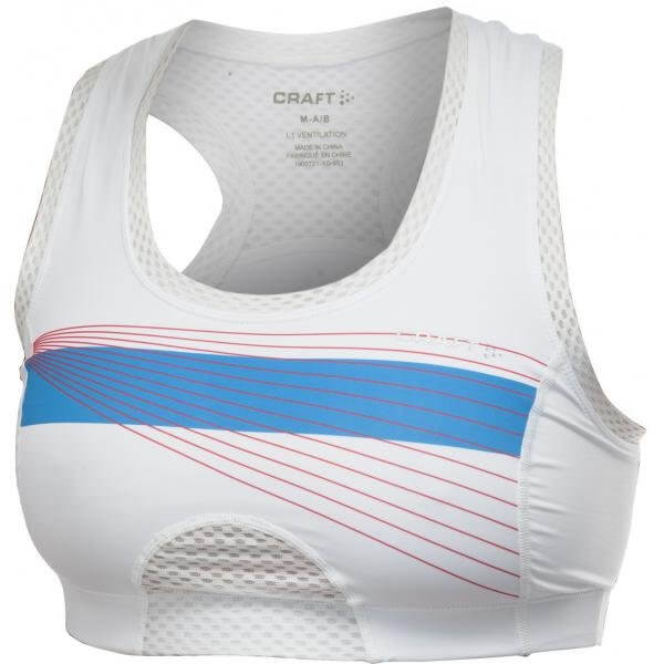Spodní prádlo Craft Podprsenka Sports Super Bra bílá potisk