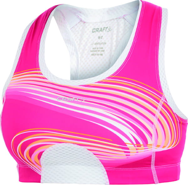 Spodní prádlo Craft Podprsenka Sports Super Bra růžová potisk