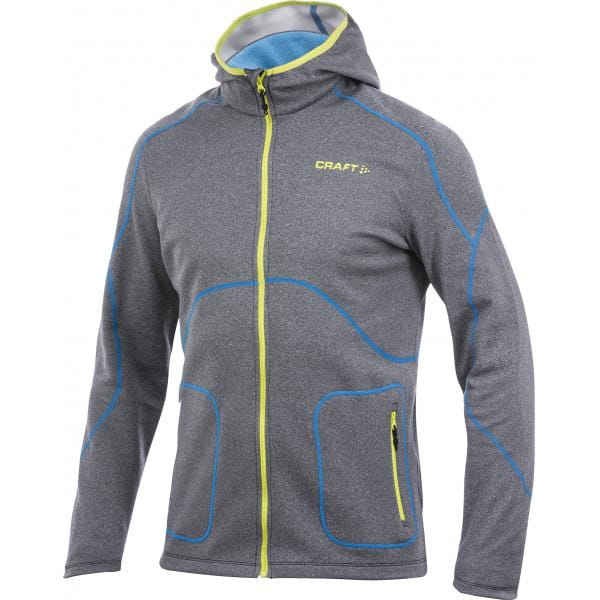 Mikiny Craft Mikina Active Full Zip Hood tmavě šedá