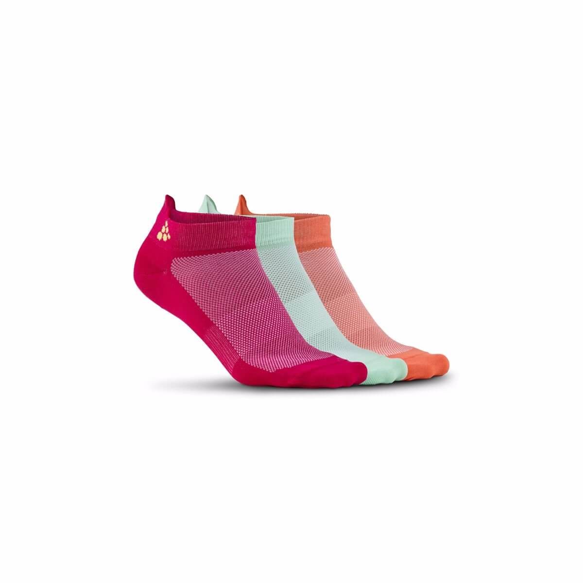 Unisex sporotvní ponožky Craft Ponožky Shaftless 3-pack růžová