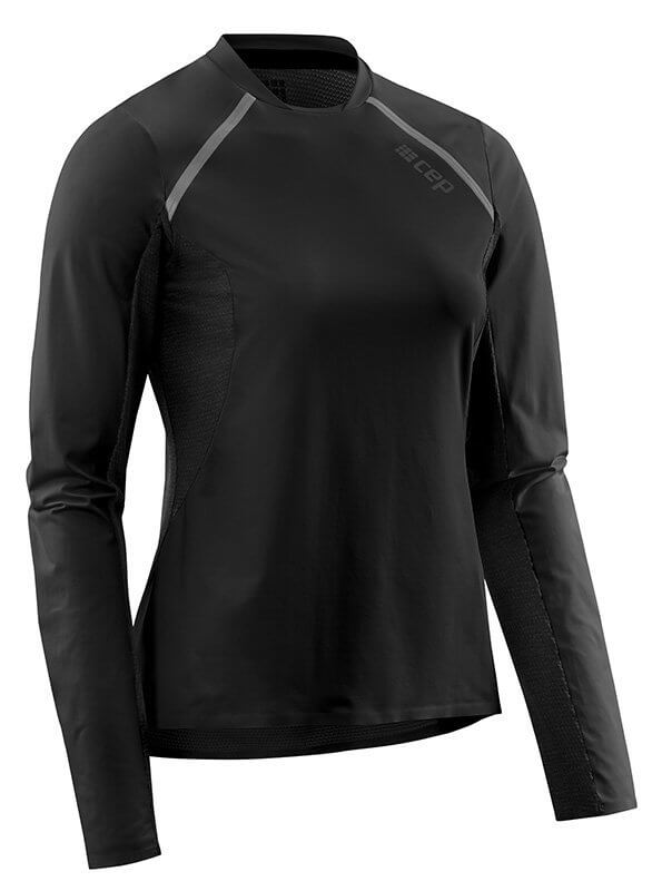 Trička CEP Běžecké tričko s dlouhým rukávem dámské černá