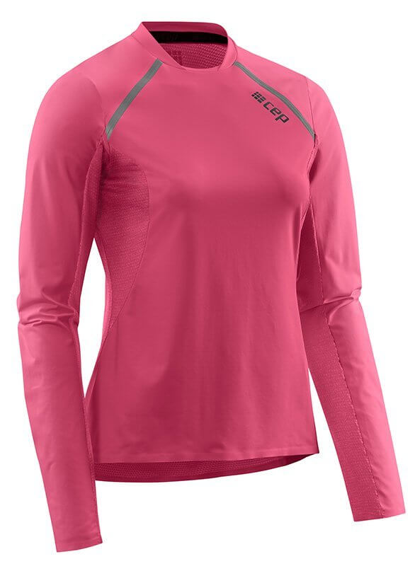 Trička CEP Běžecké tričko s dlouhým rukávem dámské růžová