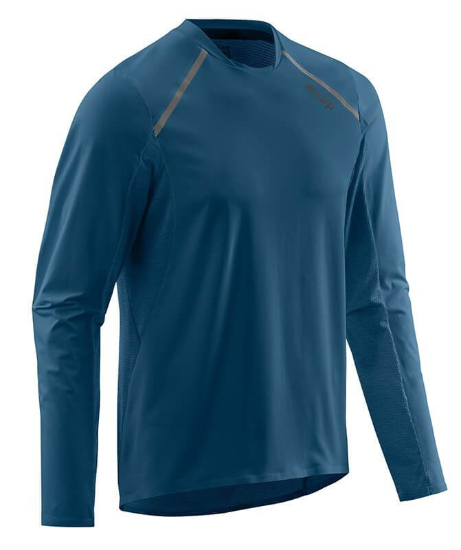 Tričká CEP Bežecké tričko s dlhým rukávom pánske modrá