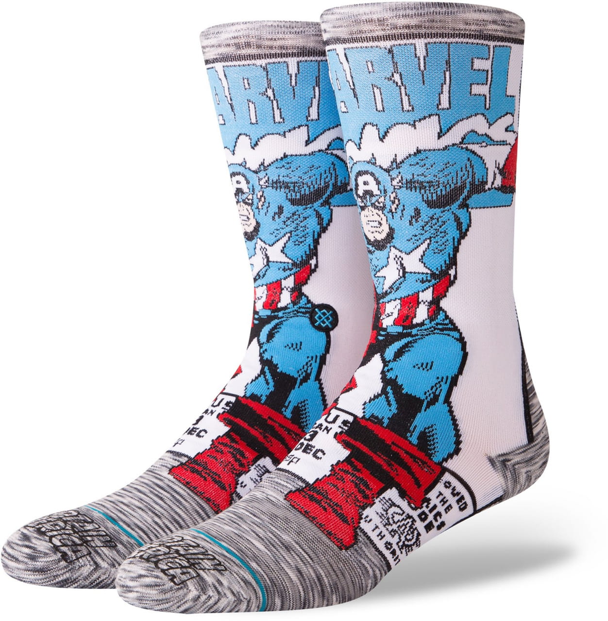 Pánské ponožky Stance Captain America Comic Grey