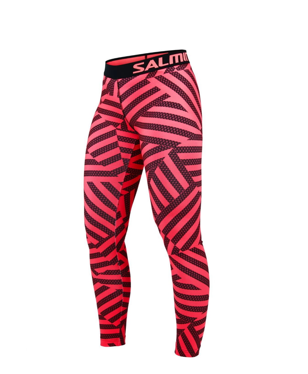 Pantalones cortos de mujer para correr Salming Flow Tights Women Coral/All Over Print