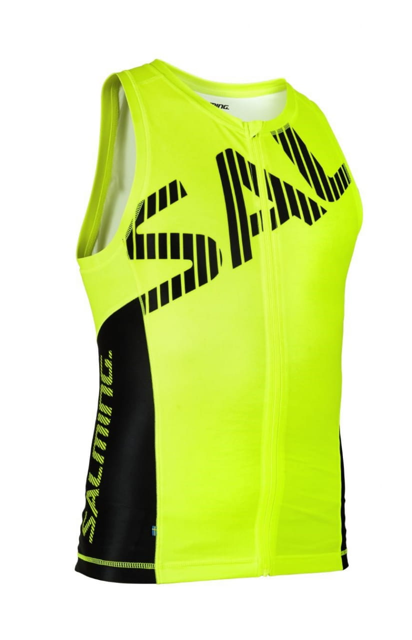 Camiseta de tirantes de triatlón para hombre Salming Triathlon Singlet Men Yellow/Black