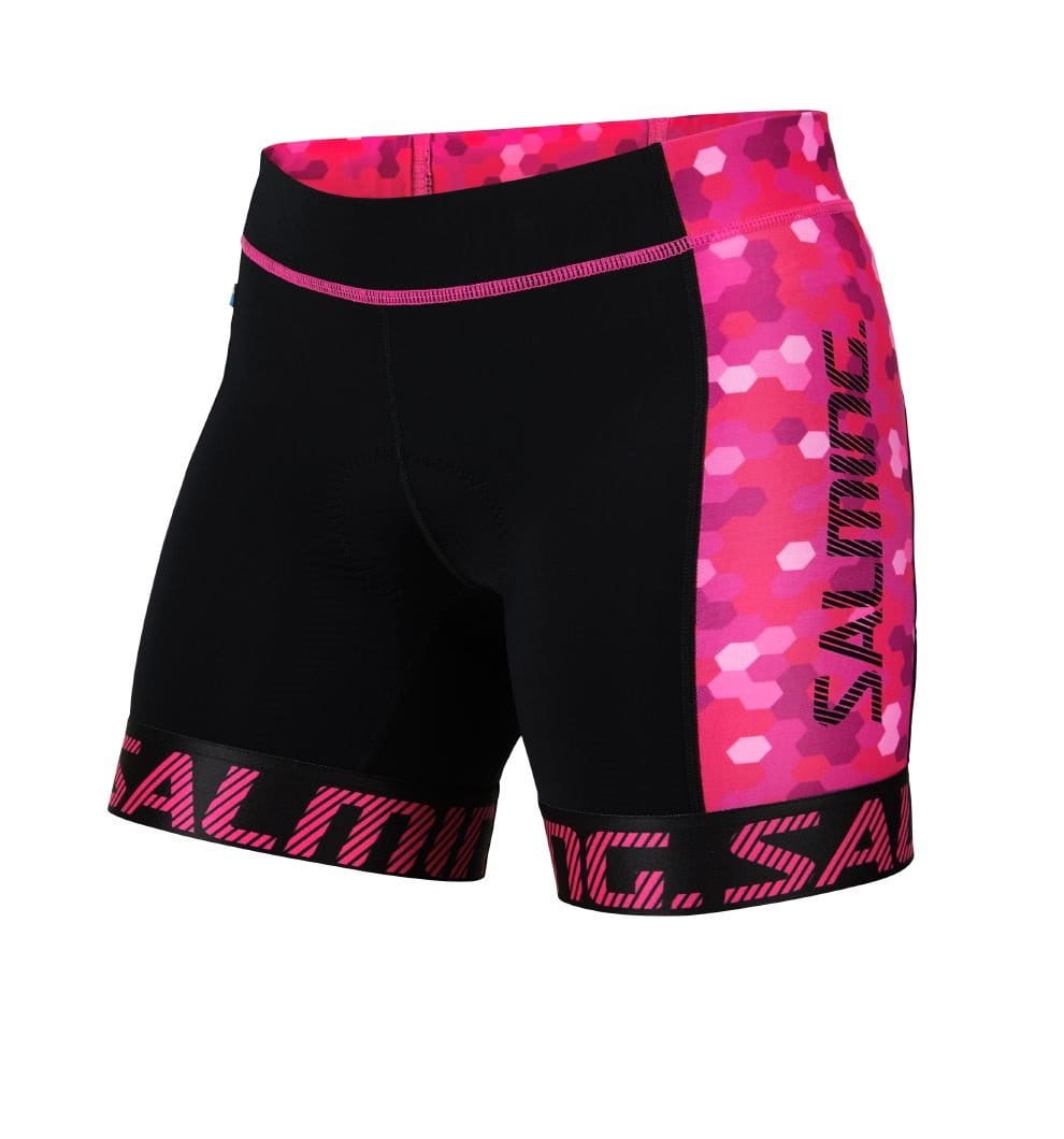 Damskie spodenki triathlonowe Salming Triathlon Shorts Wmn Black/Pink