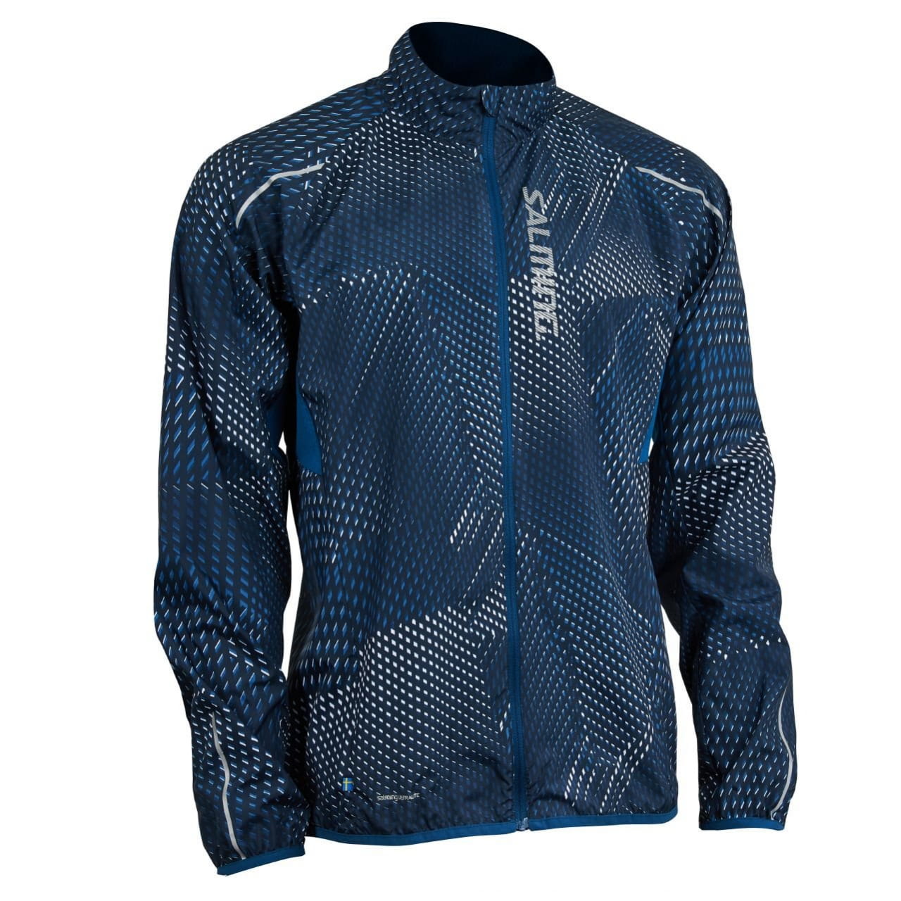 Pánská běžecká bunda Salming Ultralite Jacket 3.0 Men Poseidon All Over Print