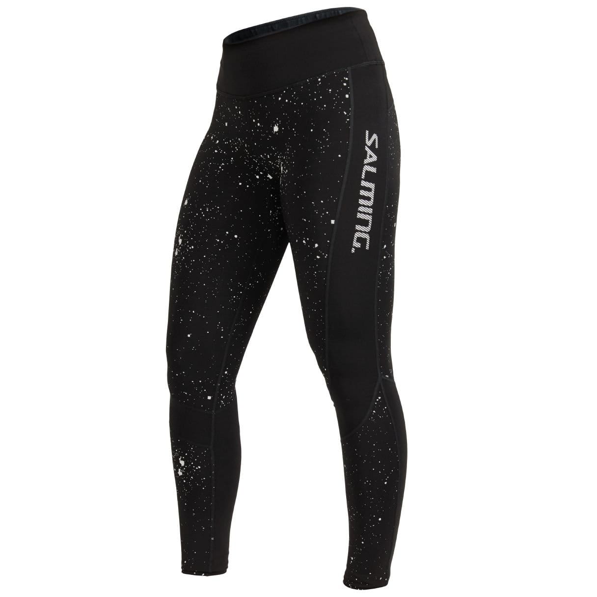 Pantalones cortos de mujer para correr Salming Reflective Tights Women Black/ Silver Reflective