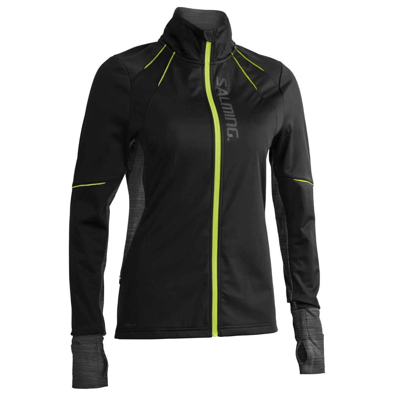 Dámská běžecká bunda Salming Thermal Wind Jacket Women Black/Black Melange