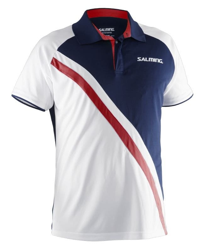 Pánské zápasové tričko Salming Performance Polo Men Navy/White