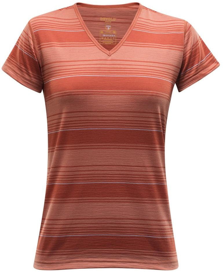 Dámské tričko s krátkým rukávem ze 100% Merino Devold Breeze Woman T-Shirt V-Neck