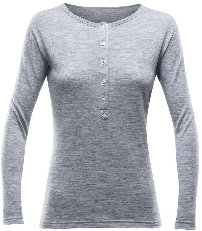 Dámske vlnené tričko s dlhým rukávom Devold Hessa Woman Button Shirt