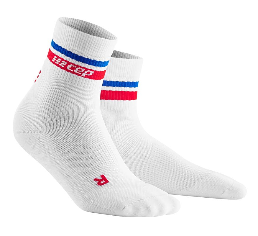 Krótkie skarpety damskie CEP Krátké ponožky RETRO (80. léta) dámské bílá/červená&modrá
