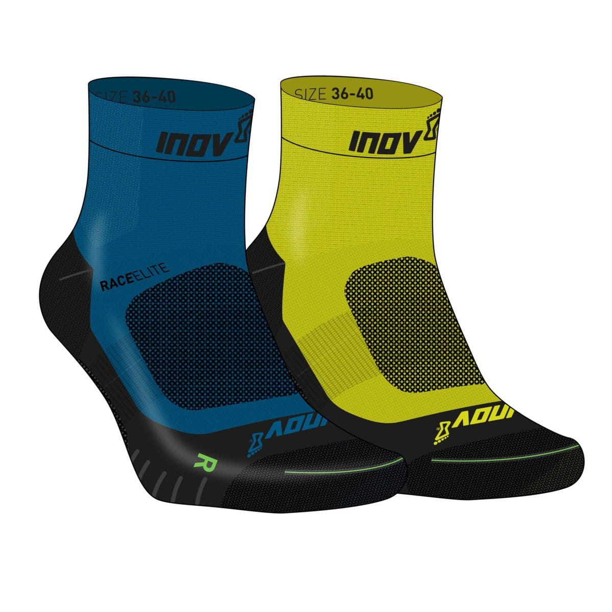 Běžecké ponožky Inov-8  RACE ELITE PRO SOCK blue/black + yellow/black modrá a žlutá
