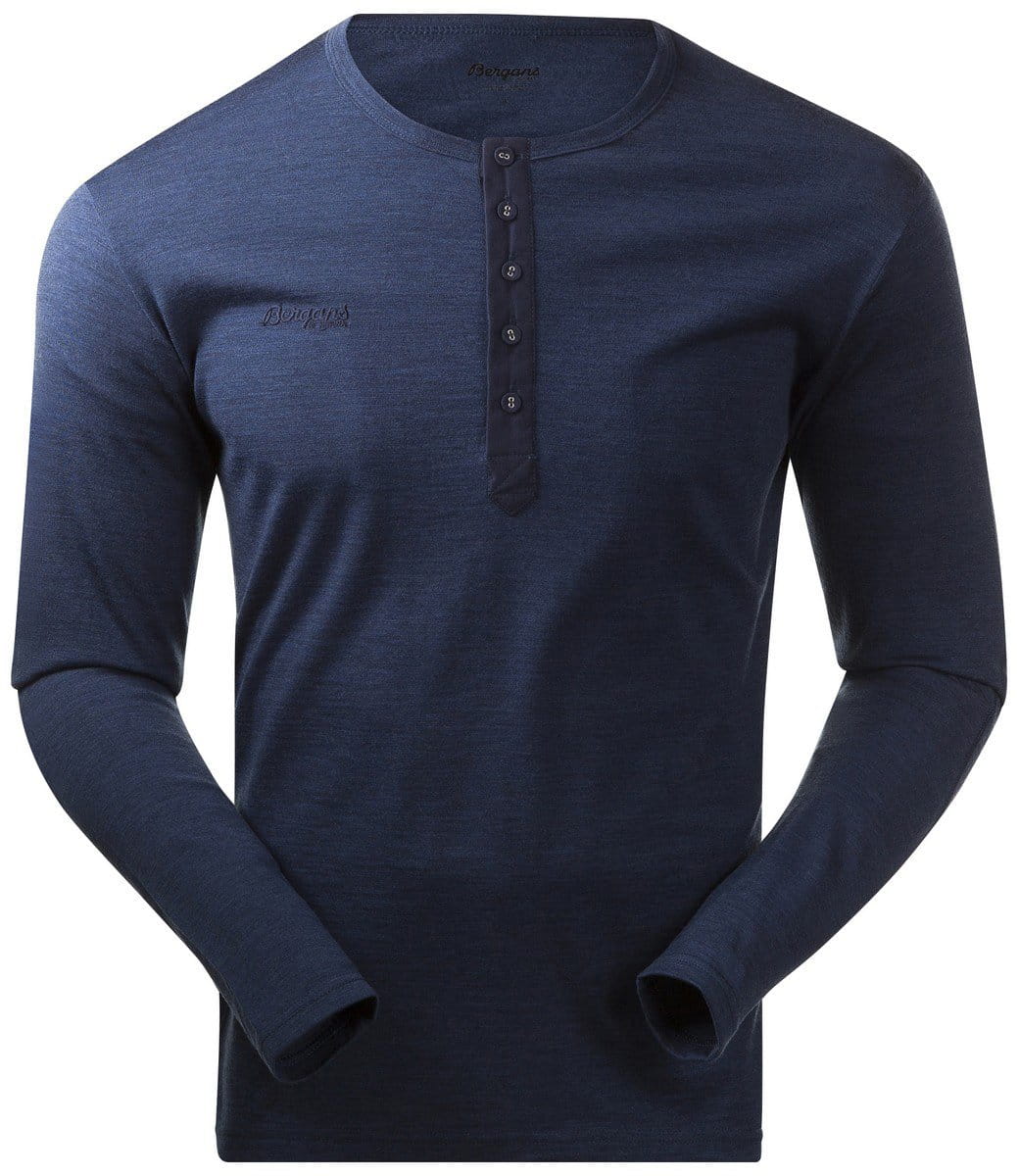 Pánske štýlové vlnené tričko Bergans Henley Wool Shirt