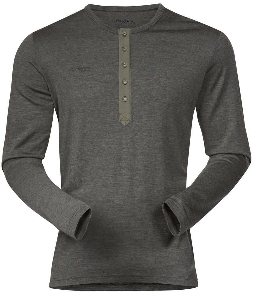 Vlnené tričko s dlhým rukávom Bergans Henley Wool Shirt