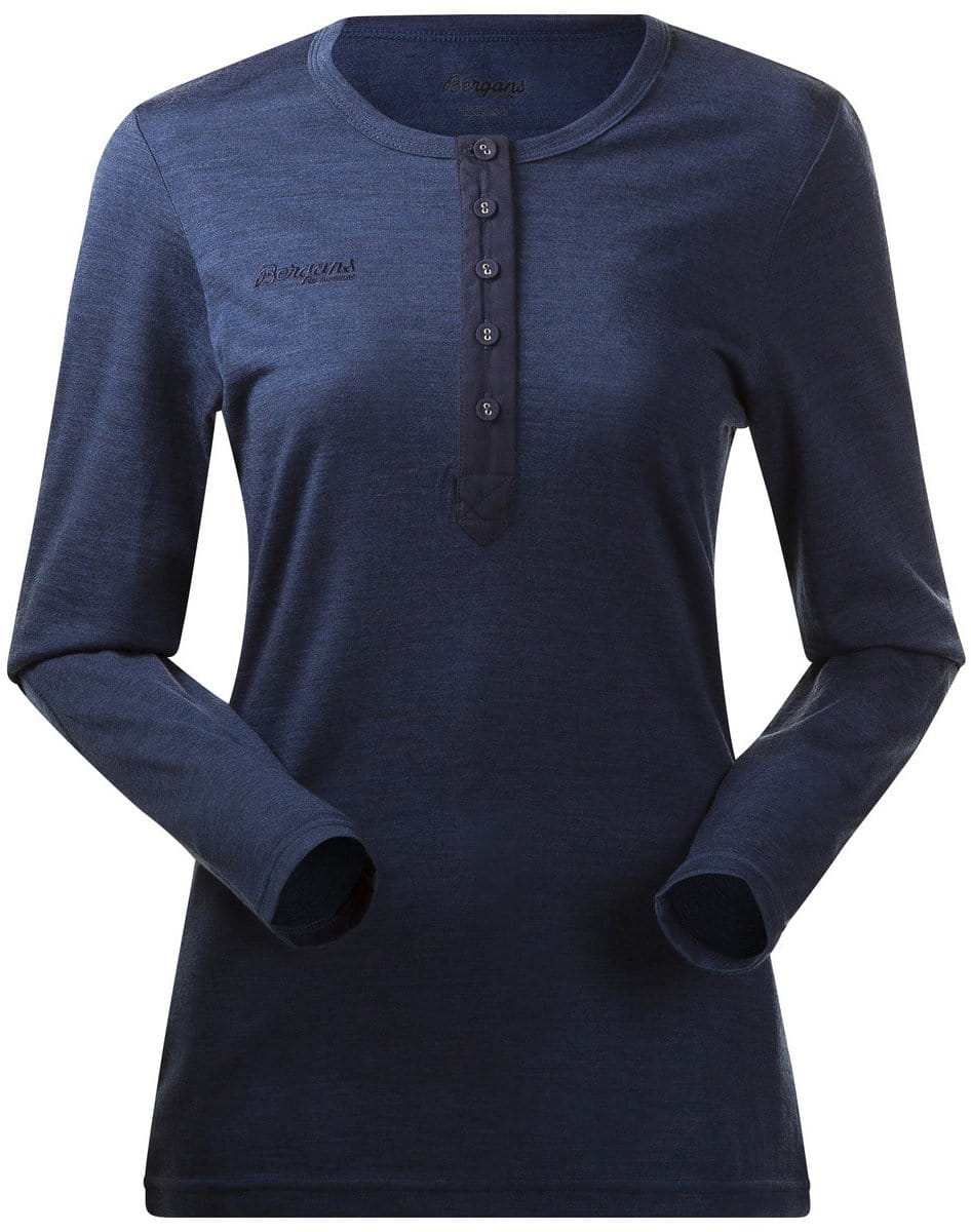 Dámske vlnené tričko s dlhým rukávom Bergans Henley Wool Lady Shirt