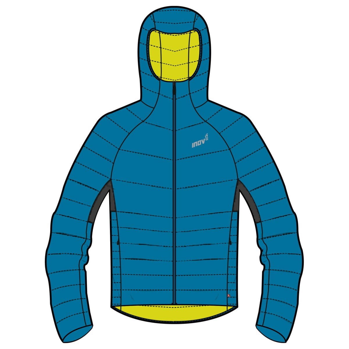 Pánská běžecká bunda Inov-8  THERMOSHELL PRO FZ M blue/yellow modrá se žlutou