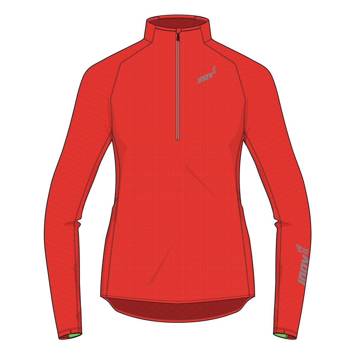 Damen-Laufsweatshirt Inov-8  TECHNICAL MID HZ W red červená
