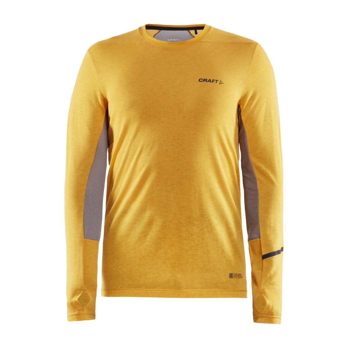 Pánské sportovní tričko Craft Triko SubZ Wool LS žlutá