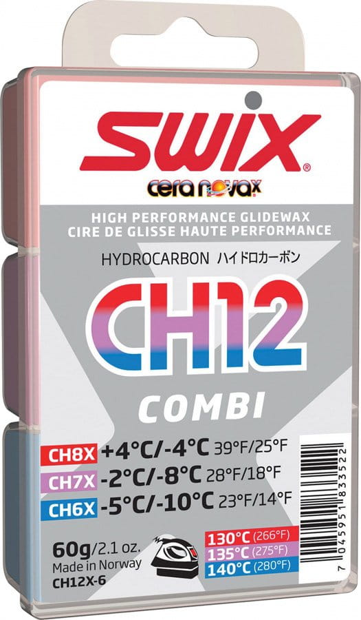 Vysoce výkonný parafínový vosk Swix CH12 Combi 60g