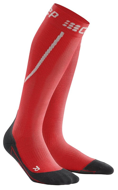 Ponožky CEP Zimní běžecké podkolenky pánské červená / černá