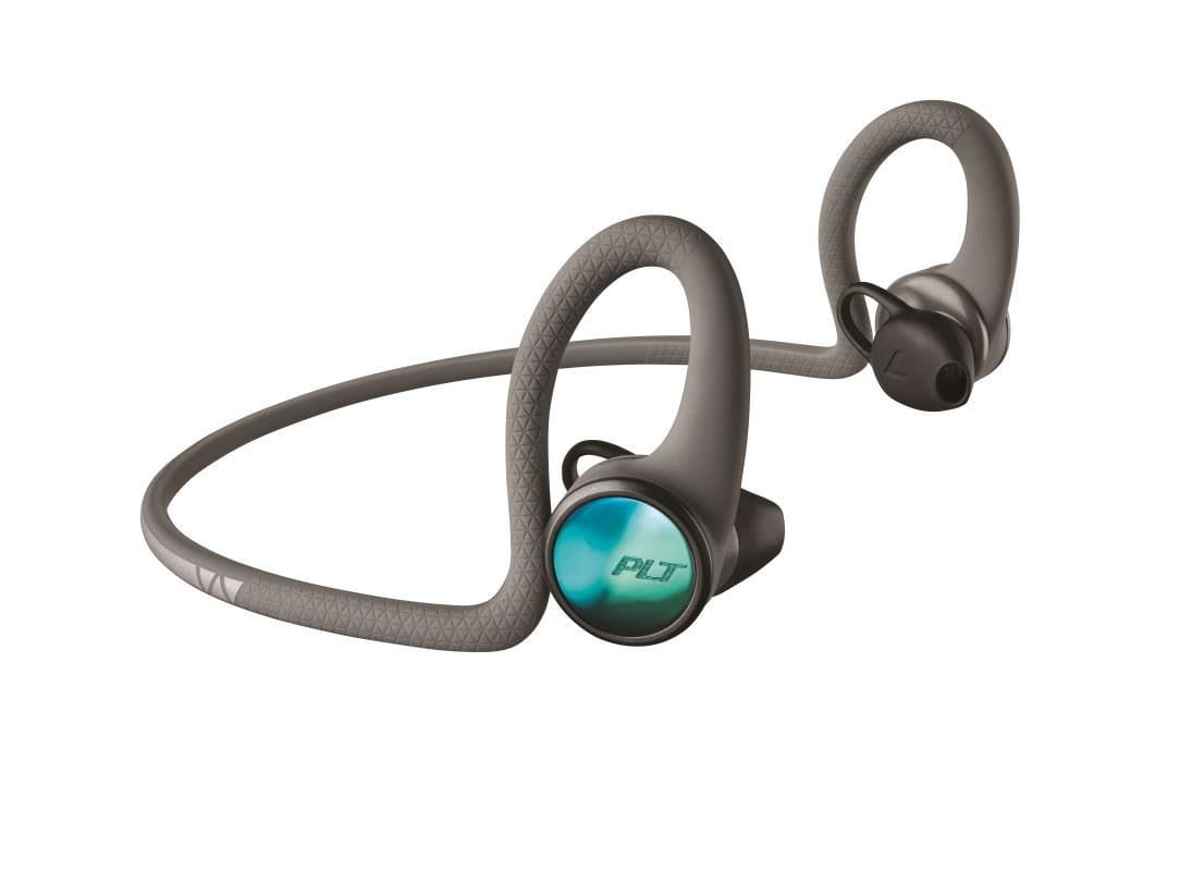 Sportovní sluchátka Plantronics Backbeat FIT 2100 stereo headset, bluetooth v 5.0, voděodolný, šedý