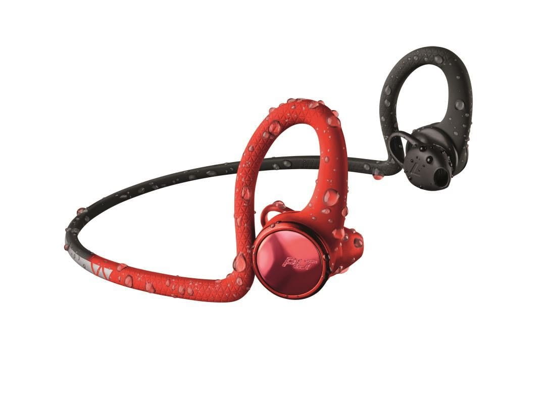 Sportovní sluchátka Plantronics Backbeat FIT 2100 stereo headset, bluetooth v 5.0, voděodolný, lava/černý