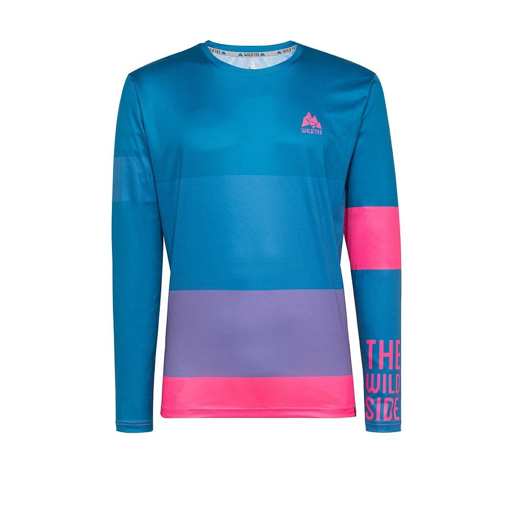 Мъжка тениска за бягане WildTee Běžecké Triko Colorblok Pink