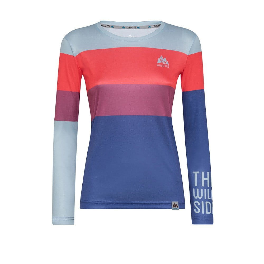 Damska koszulka do biegania WildTee Běžecké Triko Colorblok Red W