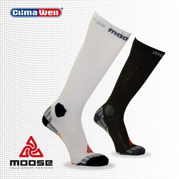 Ponožky Moose Compress Drive - bílé - unisexové sportovní ponožky