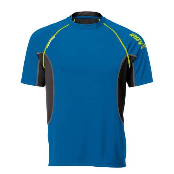 Męska koszulka do biegania Inov-8 Triko BASE ELITE 140 blue/lime modrá