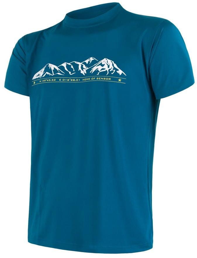 Pánské funkční tričko Sensor Coolmax Fresh Pt Mountains pánské triko kr.rukáv safír