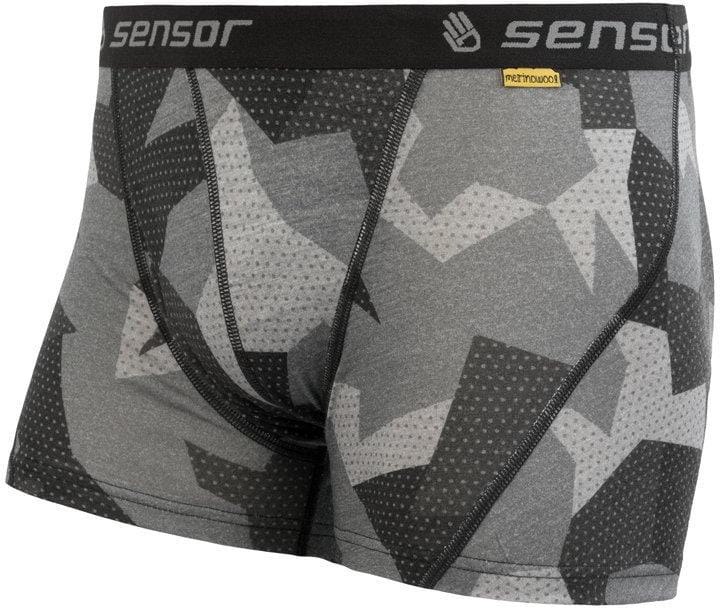Merino-Shorts für Männer Sensor Merino Impress pánské trenky černá camo